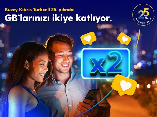 Kuzey Kıbrıs Turkcell 25. yılında interneti ikiye katlıyor!