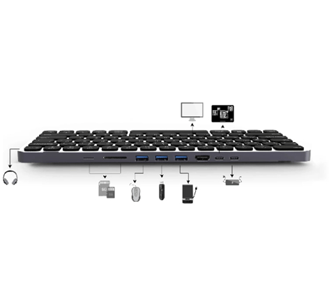 Bix 9in1 Çok Fonksiyonlu Kablolu Klavye (MX-KEYHUB01)